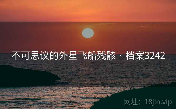 不可思议的外星飞船残骸 · 档案3242