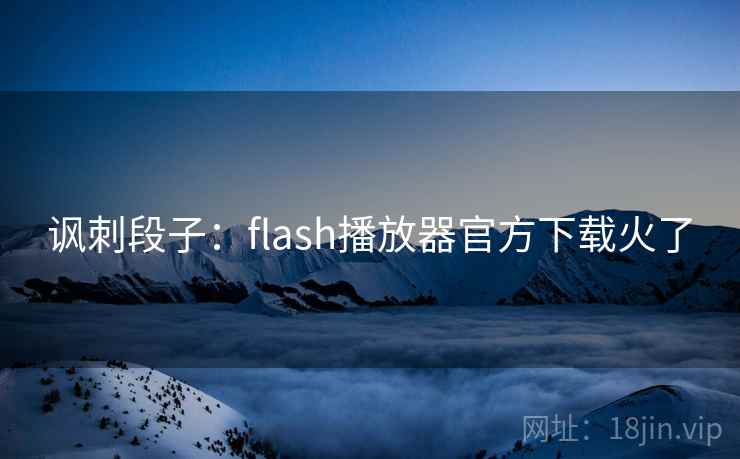 讽刺段子：flash播放器官方下载火了